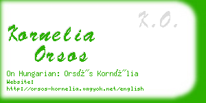 kornelia orsos business card